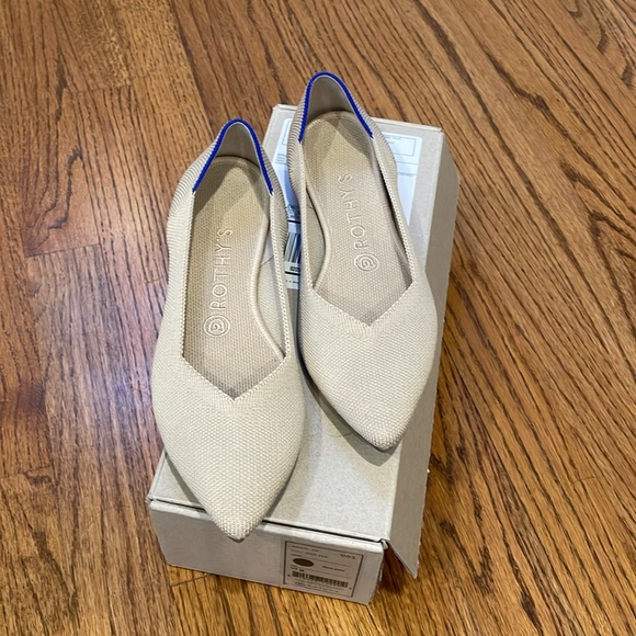 ROTHY’S The Point Ecru Cream Tan Flats Size 8 (fits 7.5) - Picture 4 of 8
